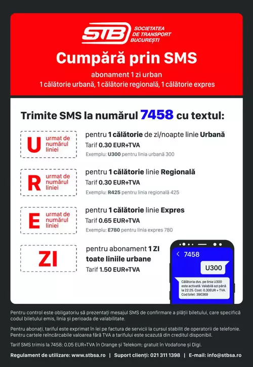 STB a reintrodus plata călătoriilor prin SMS. Serviciul fusese suspendat în luna mai