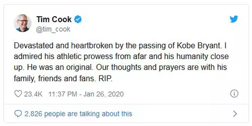 Kobe Bryant avea o avere de 500 de milioane de dolari. Investea în tehnologie, la sfatul lui Tim Cook