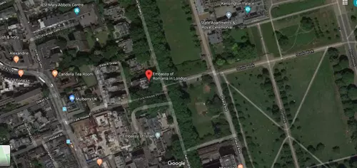 Ambasada României de la Londra are o datorie de 75.000 de lire către proprietarul clădirii