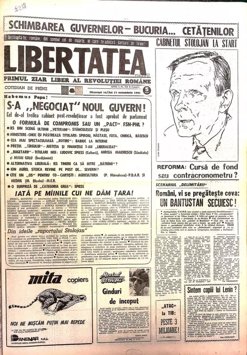 Cum s-a sfârșit pentru liberali prima alianță cu „ciuma roșie fesenistă/pesedistă. Remember 1991