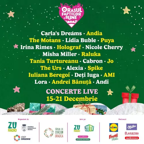 Orașul Faptelor Bune 2024: Programul concertelor și artiștii care vor urca pe scenă