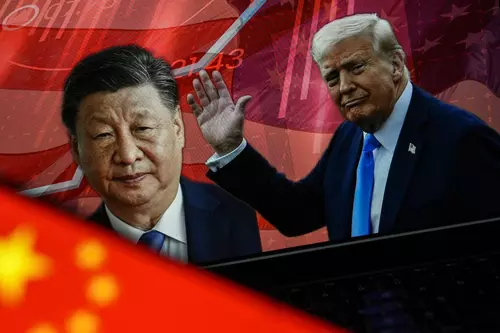 Portretul președintelui american Donald Trump și al președintelui chinez Xi Jinping. FOTO: Hepta.