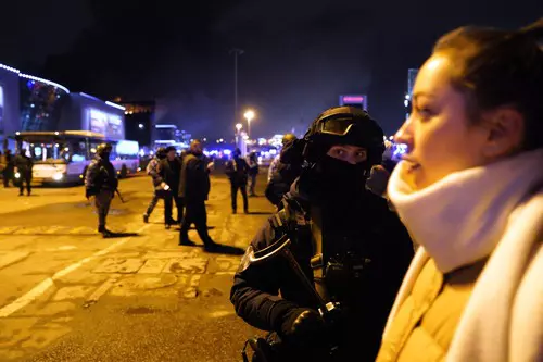 Crocus City Hall is attacked - Moscow, Russia - 22 Mar 2024