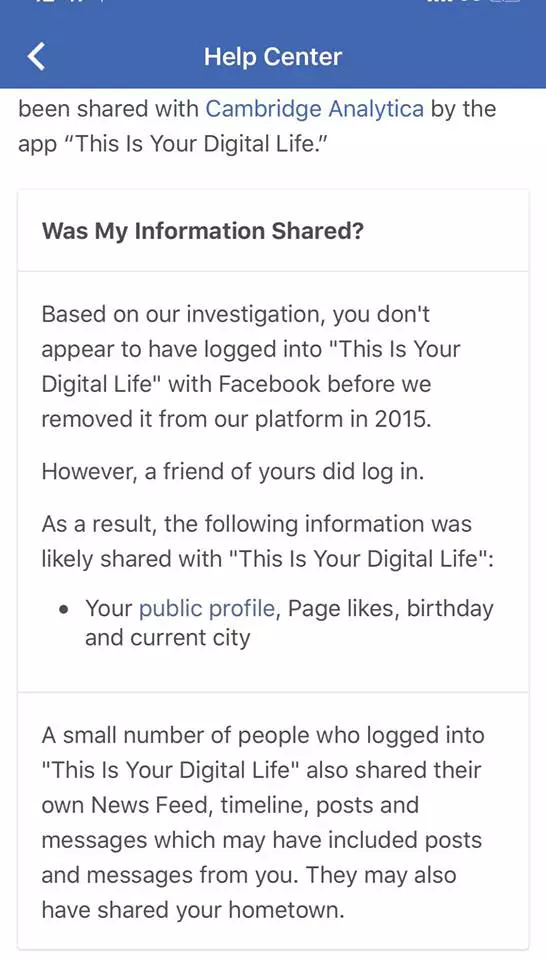 Mesajul pe care Facebook îl trimite celor cu date furate