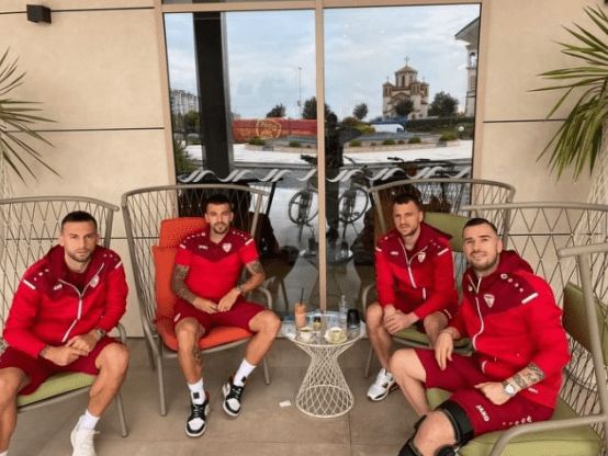 Naționala Macedoniei de Nord, primul antrenament pe stadionul Steaua FOTO: Facebook / Federația Macedoneană de Fotbal