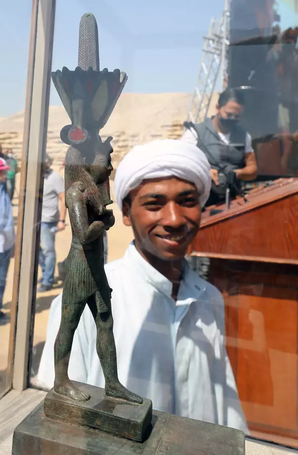 A collection of 59 coffins uncovered in Saqqara