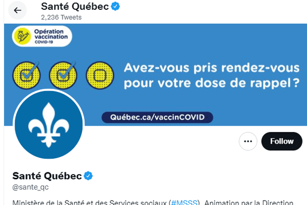 În loc de datele privind Covid, Departamentul de Sănătate din Quebec a postat pe Twitter un link către un site pentru adulți