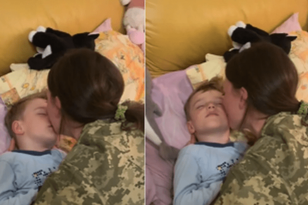 Un copil ucrainean care s-a revăzut după trei luni cu mama-soldat: „Ai ucis dragonul?”