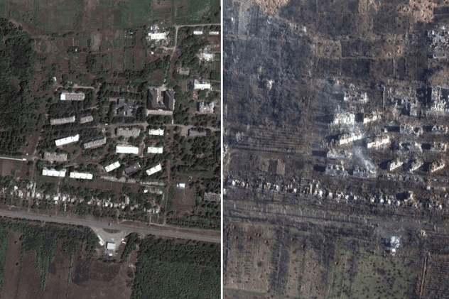 Distrugerile din Bahmut, văzute din satelit. Cum arată acum orașul bombardat