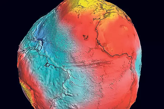 Savanții au analizat o poză cu câmpul gravitațional al Terrei și s-au amuzat copios pe seama formei ciudate a planetei noastre