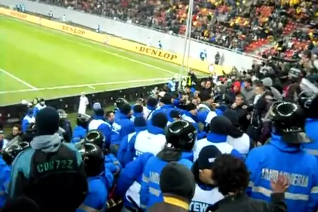Imagini incredibile! Suporteri plini de sânge şi băgaţi în dube, la meciul România-Uruguay | VIDEO