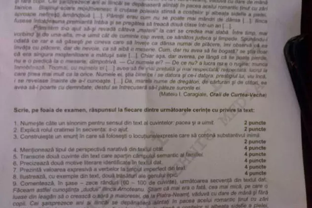BAC 2012 - Subiectele la limba şi literatura română, proba scrisă