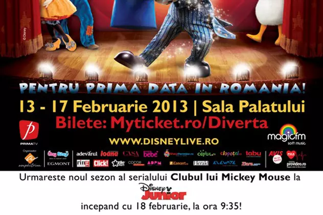 Bucurie mare pentru cei mici: Disney Live! - Mickey's Magic Show vine la Sala Palatului