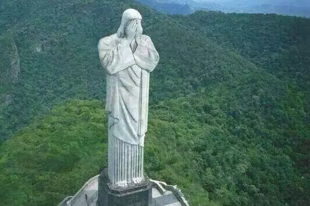 GALERIE FOTO/ Şi statuile au PLÂNS după UMILINŢA Braziliei