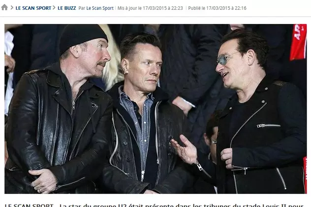 Irlandezul Bono de la U2, fanul lui Arsenal, în Monaco
