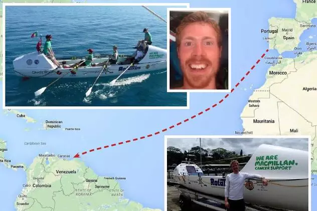 Un supraviețuitor al cancerului a stabilit recordul lumii la trecerea Atlanticului într-o barcă cu vâsle