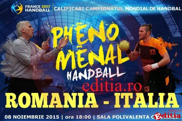 România - Italia, din preliminariile CM 2017, se joacă la Călărași