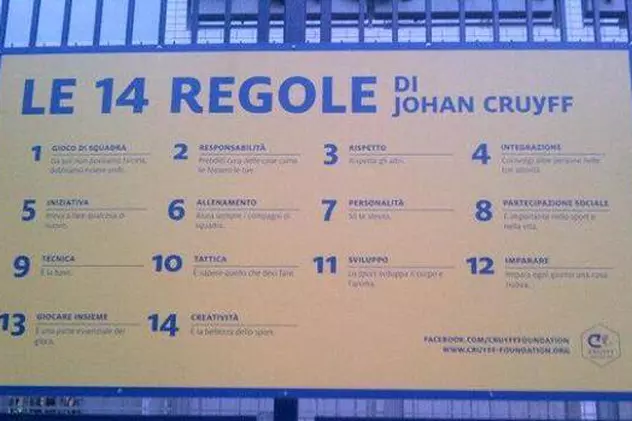 Cele 14 reguli ale olandezului Johan Cruyff