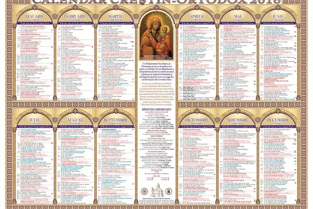 calendar crestin ortodox 2016