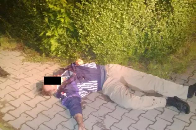 FOTO ȘOCANT! Găsit mort lângă spitalul din Târgu Jiu, într-o baltă de sânge