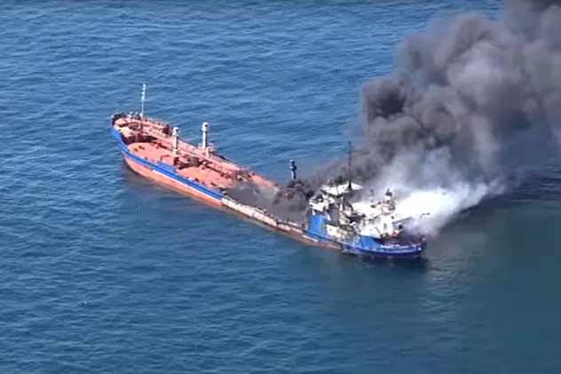 Un mort și 10 răniți, după ce un petrolier rus a luat foc în Marea Caspică