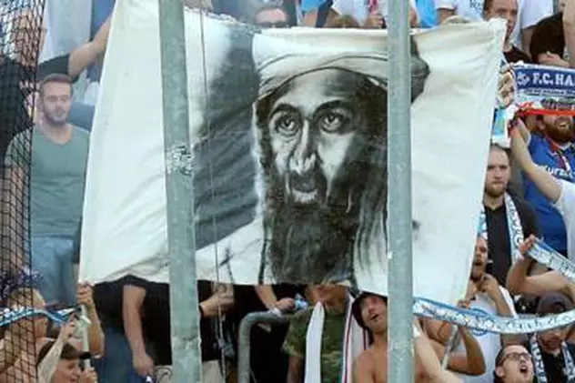 Imagine-șoc în Germania. Figura lui Bin Laden, afișată de suporterii echipei Hansa Rostock!