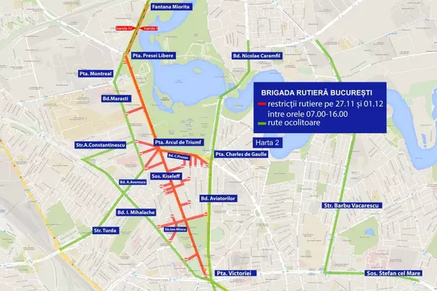1 Decembrie, Ziua Națională a României. Restricții de trafic în București, începând de miercuri