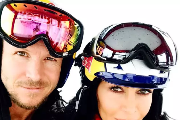 felix Baumgartner și Mihaela Rădulescu s-au fotografiat pe pârtia de schi