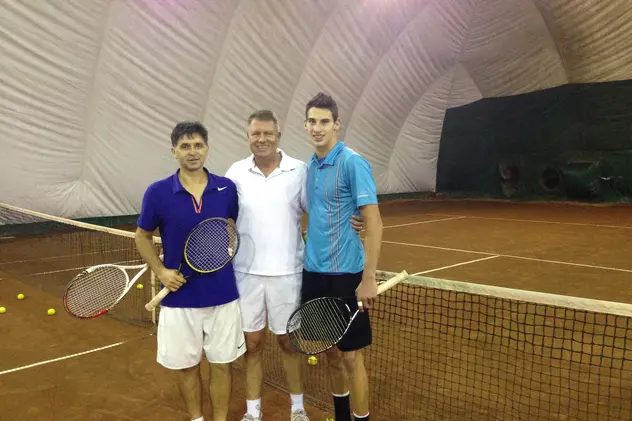 Marius Vecerdea, stânga, antrenorul președintelui Iohannis și a jucătorului Cornea