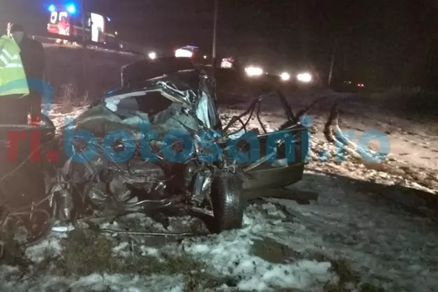 Accident pe drumul dintre Botoșani și Iași. Un tânăr a murit, după ce a zburat cu mașina sub un pod