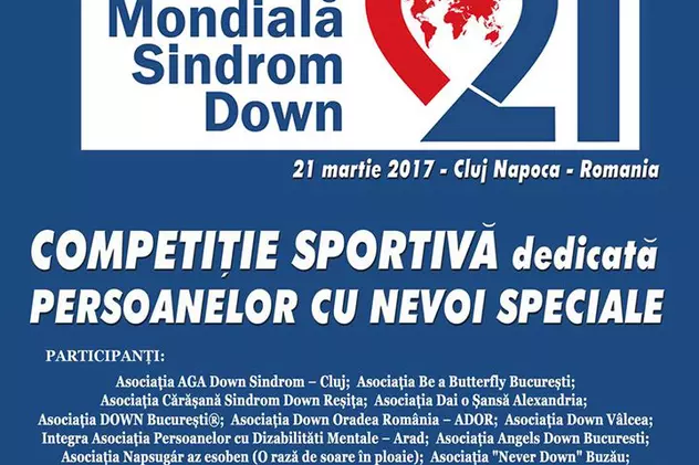 Ziua mondială a sindromului Down, sărbătorită pe 21 martie 2017 la Cluj-Napoca