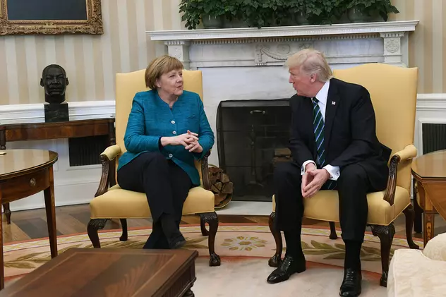 Angela Merkel și Donald Trump în Biroul Oval