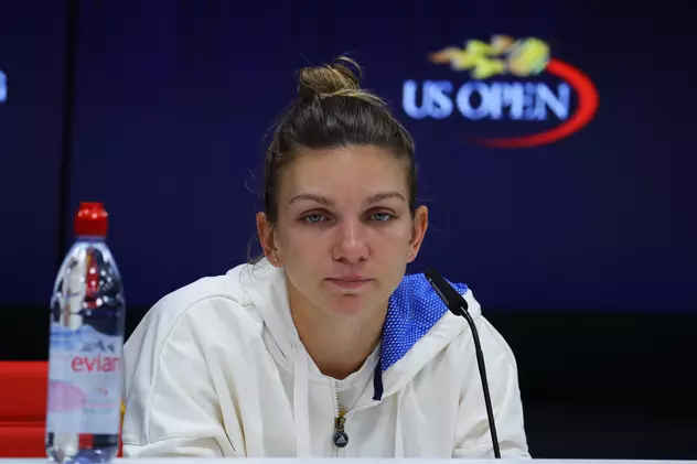 Dezamăgirea s-a putut citi ușor pe chipul Simonei Halep, în timpul conferinței de presă care a urmat meciului cu Maria Sharapova de la US Open 2017. (FOTO: HEPTA)