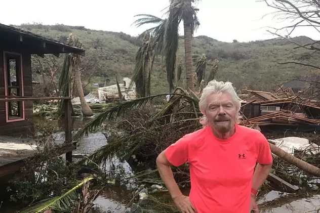 Miliardarul Richard Branson a arătat pagubele provocate de uraganul Irma pe insula sa privată