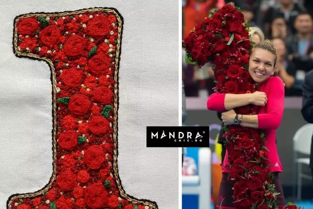 Simona Halep a primit un tricou brodat cu celebrul 1 din trandafiri primit la Beijing