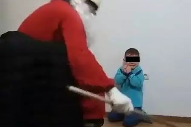 Copil de cinci ani, terorizat de către mama sa de Moș Nicolae cu ajutorul unui bărbat deghizat