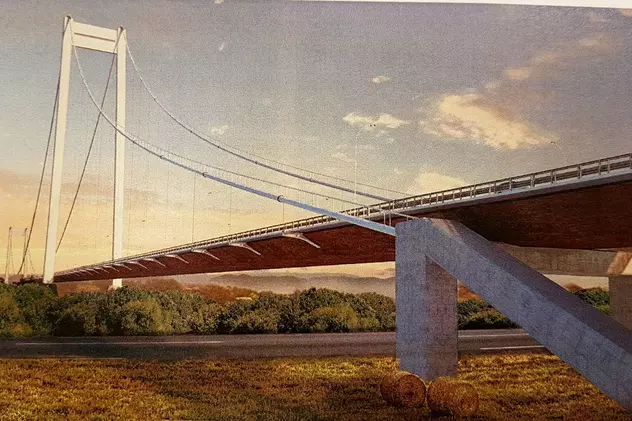 Podul de la Brăila, așa cum apare în schița de proiect