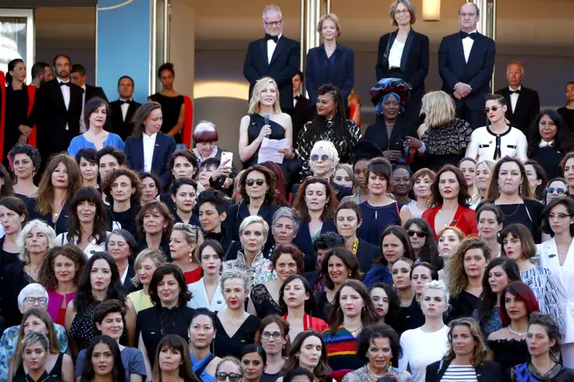Protest pe covorul roșu de la Cannes 2018