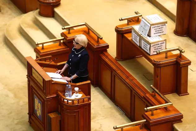 Viorica Dăncilă, discurs în Parlament unde a fost citită moțiunea de cenzură împotriva Guvernului condus de ea