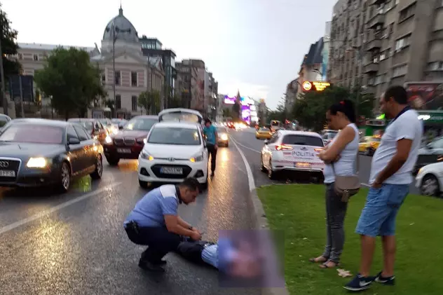 O polițistă a fost rănită în Piața Universității din București