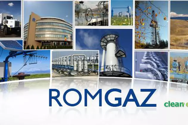 Ce salarii au noii membri din Consiliul de Administraţie de la Romgaz. Banner cu Romgaz, în care sunt incluse conducte, sediu și logo
