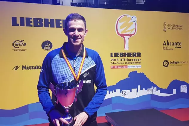 PERFORMANȚĂ DE SENZAȚIE! Ovidiu Ionescu este vicecampion european la tenis de masă. A pierdut finala cu legendarul Timo Boll / VIDEO