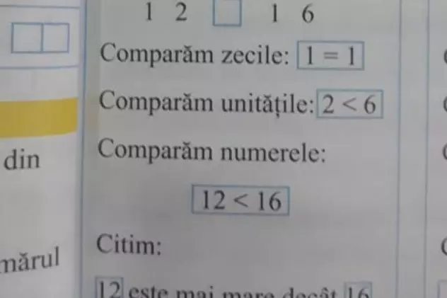 Cum explică Ministerul Educației greșeala din manualul de Matematică pentru clasa I, în care 12 este mai mare decât 16