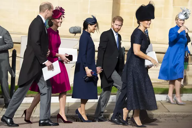 GALERIE FOTO| Cu ce s-au îmbrăcat Meghan Markle și Kate Middleton la nunta regală a prințesei Eugenie