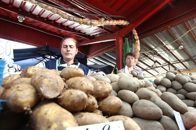 România a avut cele mai mari scumpiri din UE în luna martie. Cartofi la piață