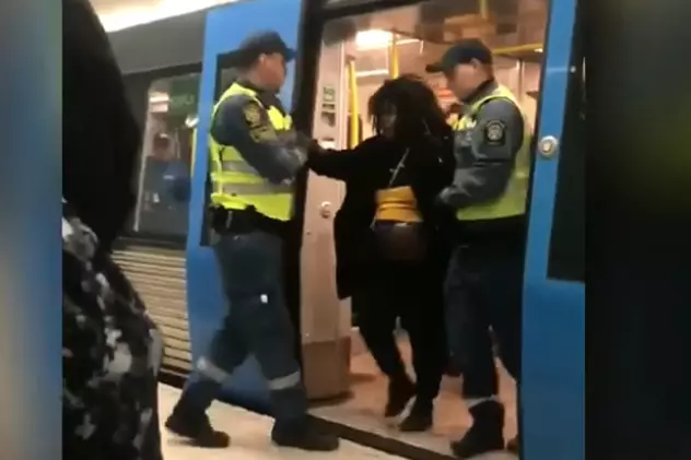 Scene ireale la Stockholm! O femeie gravidă a fost luată pe sus de gardienii de la metrou! Fetița ei de câțiva ani a fost martoră la această scenă