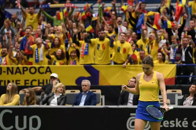 Simona Halep a învins-o dramatic pe Karolina Pliskova. ”A fost ca o finală de Mare Șlem”. România - Cehia 2-1