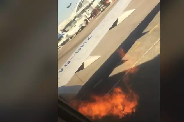 Un avion a luat foc pe pista de decolare