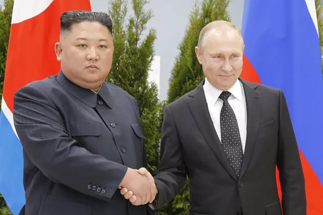 FOTO & VIDEO | Kim Jong-un și Vladimir Putin s-au întâlnit pentru prima dată. Subiectele discutate de cei doi lideri