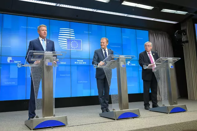 Preşedintele Klaus Iohannis, declaraţie de presă comună, la Bruxelles, cu preşedintele Comisiei Europene, Jean Claude Juncker şi preşedintele Consiliului European, Donald Tusk